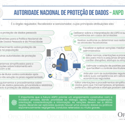 Infográfico sobre as atribuições da Autoridade Nacional de Proteção de Dados